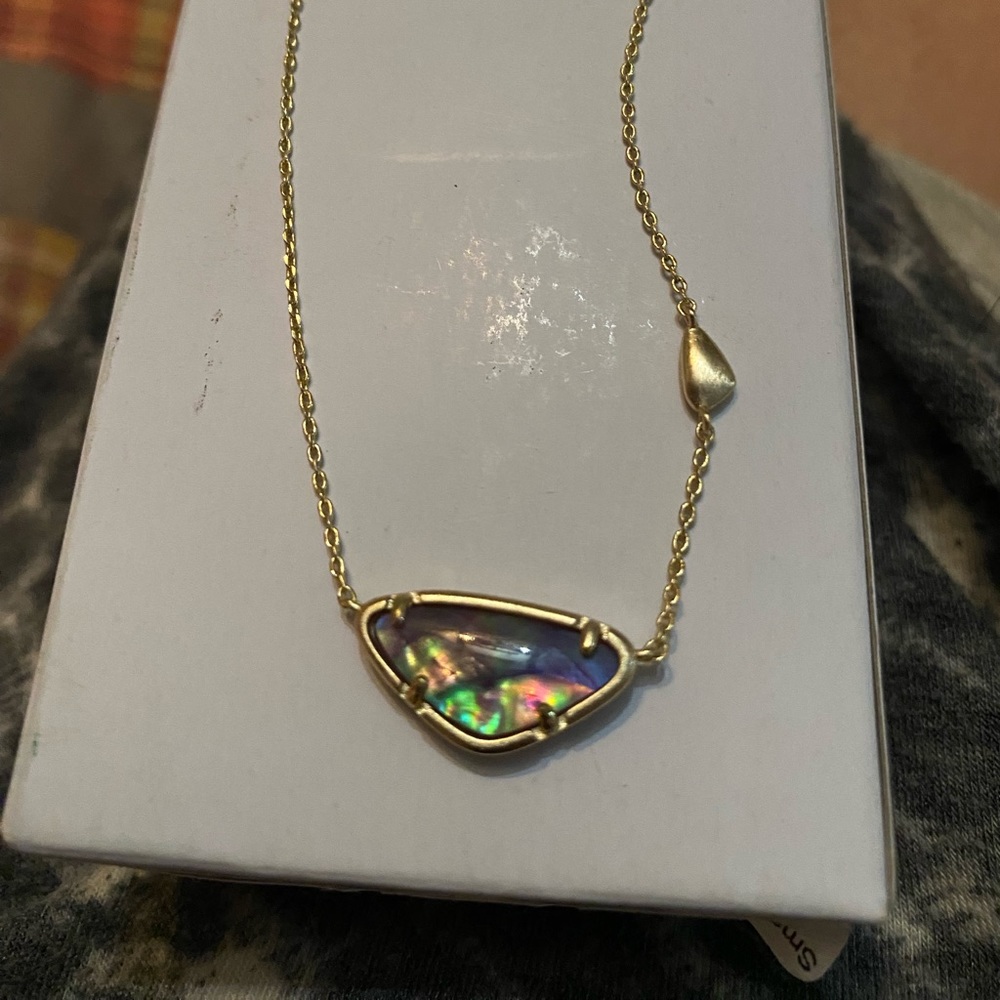 Kendra Scott gold colorful stone necklace